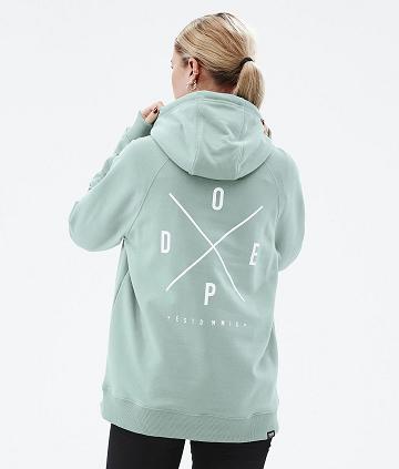 Dope Common W 2X-Up Hoodie Dames Groen | NLTV3831