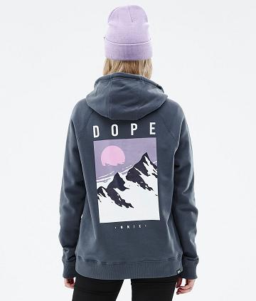 Dope Common W Peak Hoodie Dames Blauw | NLEX3833