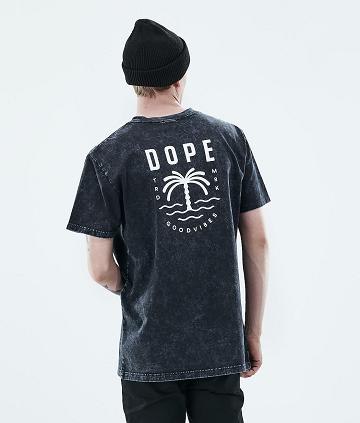 Dope Daily Palm T-shirts Heren Zwart | NLDN2981