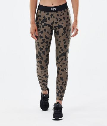 Dope Razor Dots Leggings Dames Bruin | NLFM3822