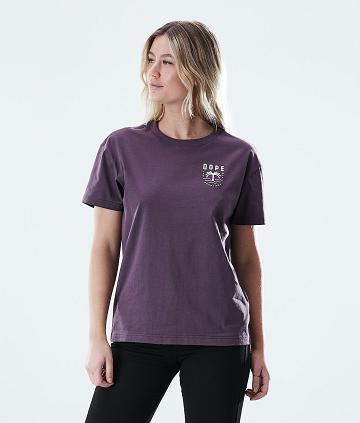 Dope Regular Palm T-shirts Dames Paars | NLKI3765