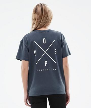 Dope Standard W 2X-Up T-shirts Dames Blauw | NLOR3775