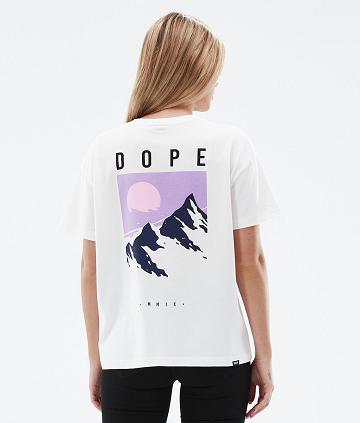 Dope Standard W Peak T-shirts Dames Wit | NLUT3777