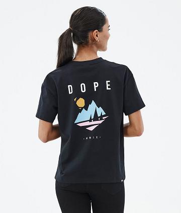 Dope Standard W Pine T-shirts Dames Zwart | NLTV3779