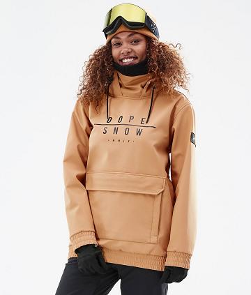 Dope Wylie W DS Ski-jassen Dames Khaki Geel | NLSO3686