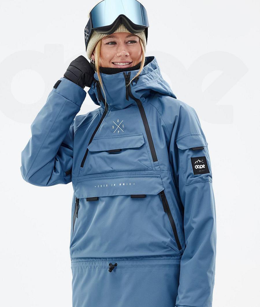 Dope Akin W Snowboard Jassen Dames Blauw Grijs | NLHK3403