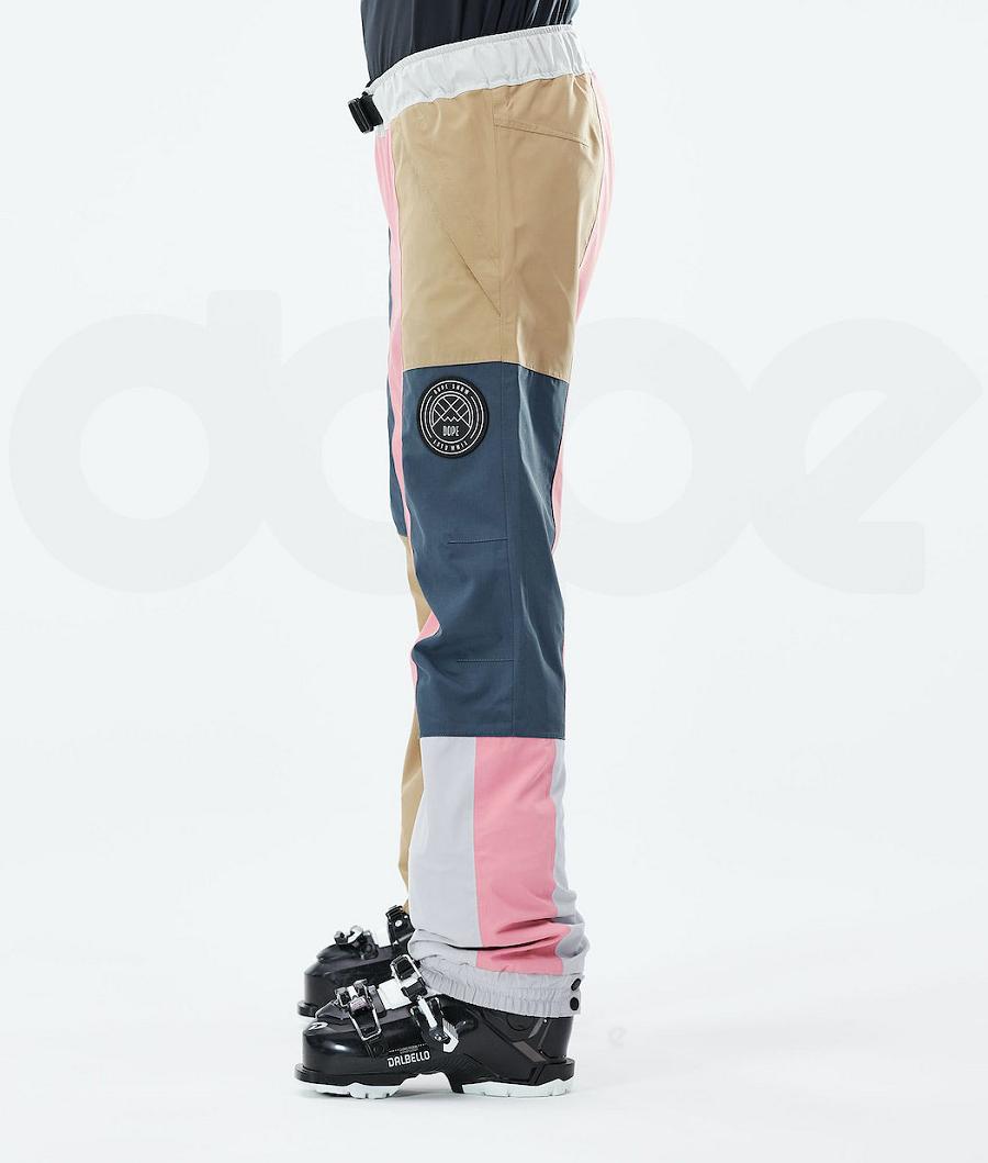 Dope Blizzard LE W Limited Edition Patchwork Ski Broek Dames Khaki | NLBC3298