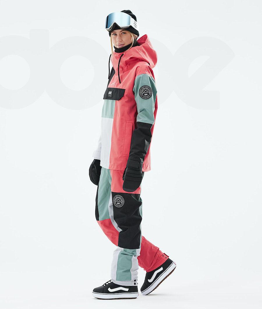 Dope Blizzard LE W Limited Edition Patchwork Snowboard Jassen Dames Rood Groen | NLWY3443