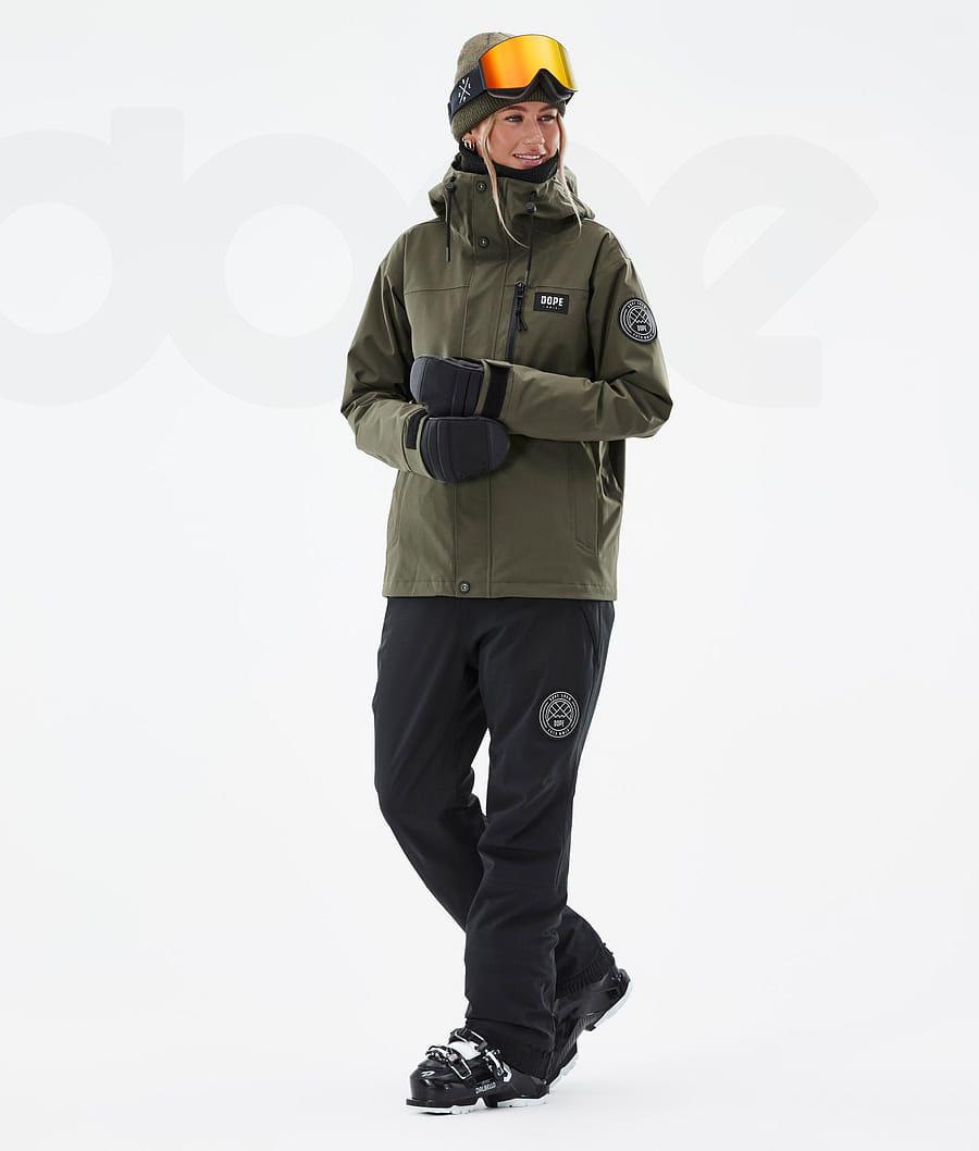 Dope Blizzard W Full Zip Ski-jassen Dames Olijfgroen Groen | NLAP3635