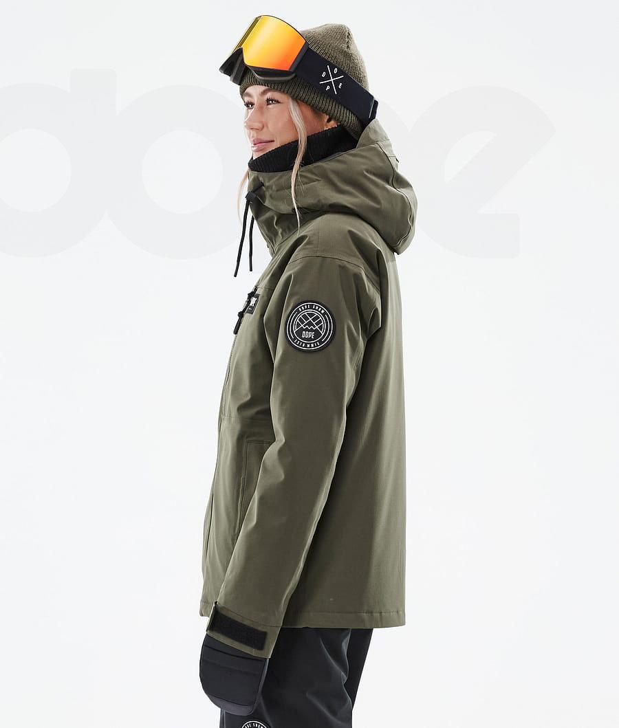 Dope Blizzard W Full Zip Ski-jassen Dames Olijfgroen Groen | NLAP3635