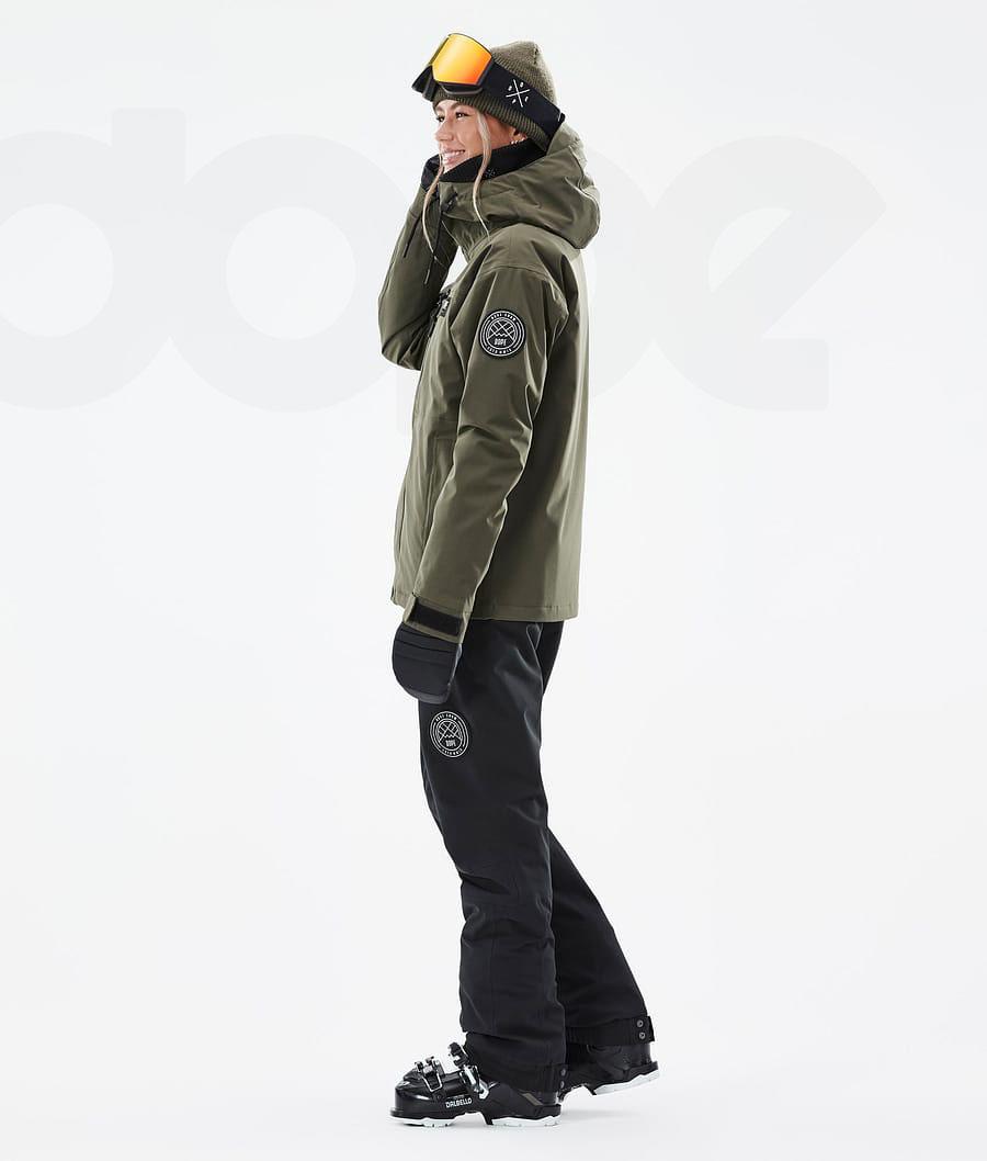 Dope Blizzard W Full Zip Ski-jassen Dames Olijfgroen Groen | NLAP3635