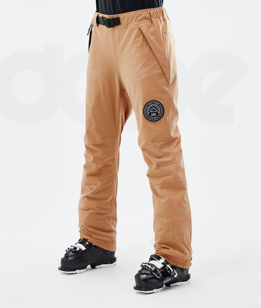 Dope Blizzard W Ski Broek Dames Khaki Geel | NLJJ3305