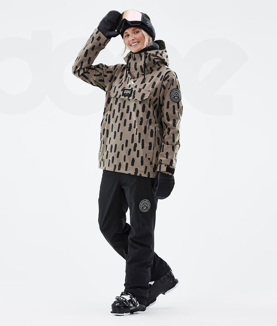 Dope Blizzard W Stripes Ski-jassen Dames Bruin | NLUT3646