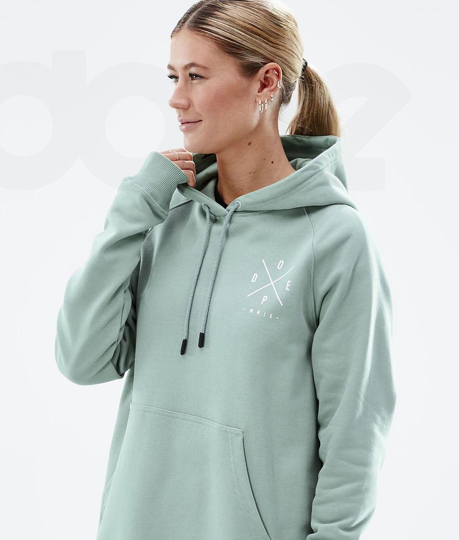 Dope Common W 2X-Up Hoodie Dames Groen | NLTV3831