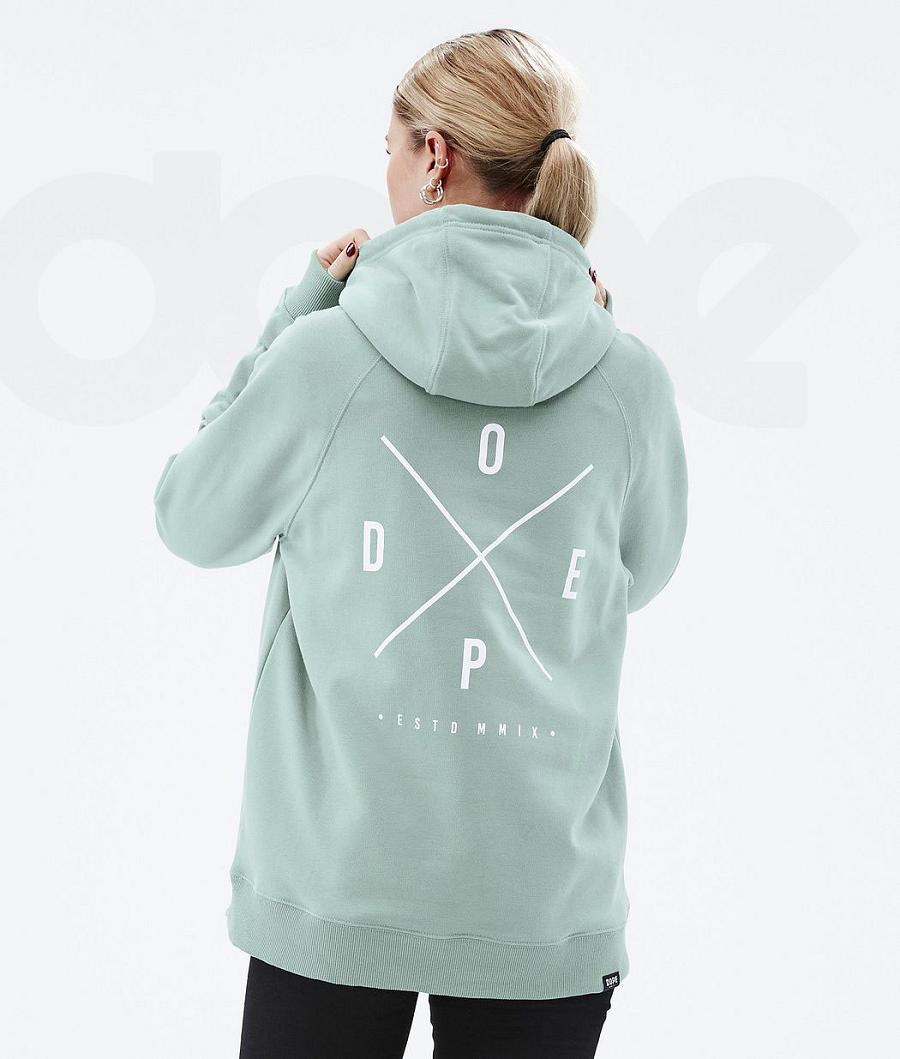 Dope Common W 2X-Up Hoodie Dames Groen | NLTV3831