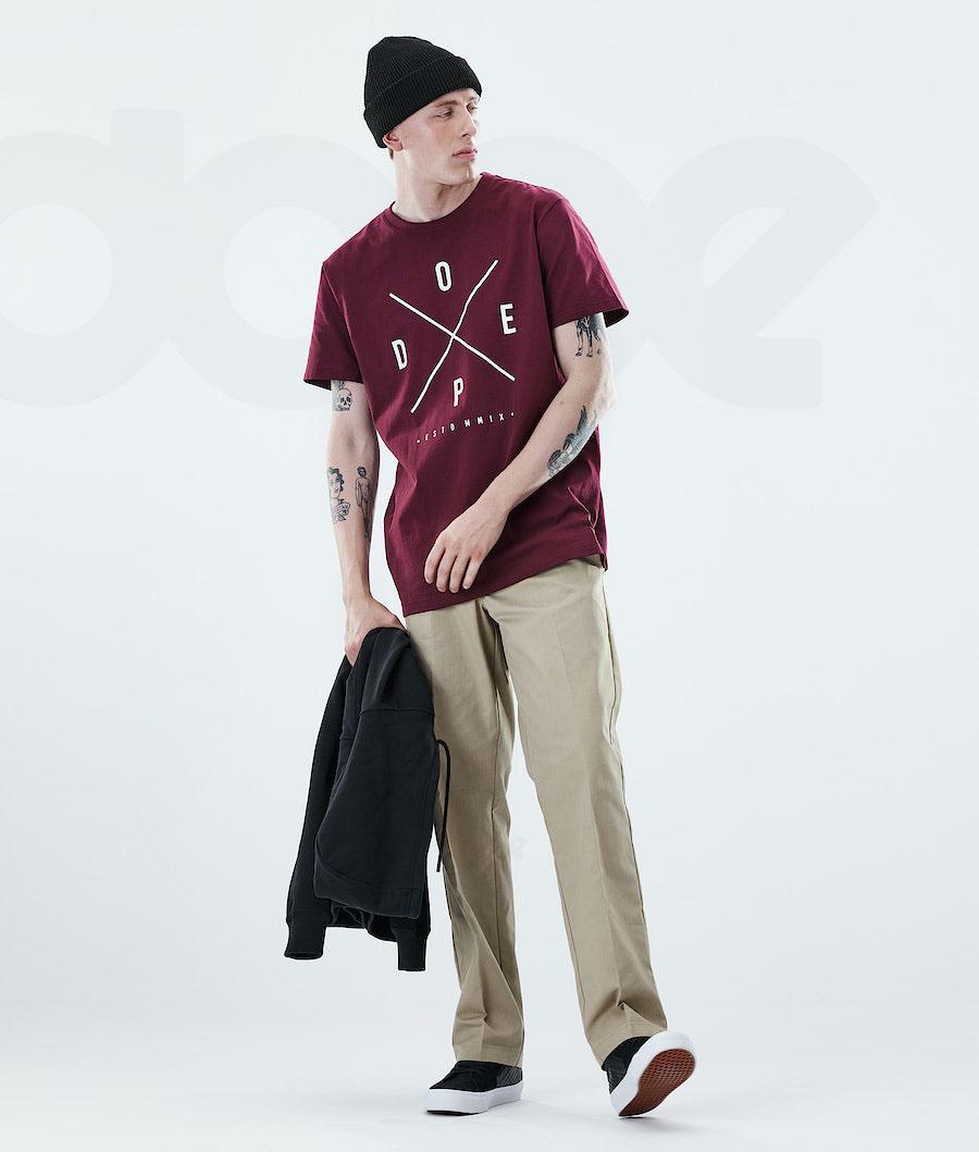 Dope Daily 2X-UP T-shirts Heren Bordeaux | NLGL2979