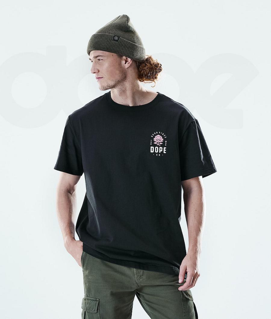 Dope Daily Rose T-shirts Heren Zwart | NLOR2985