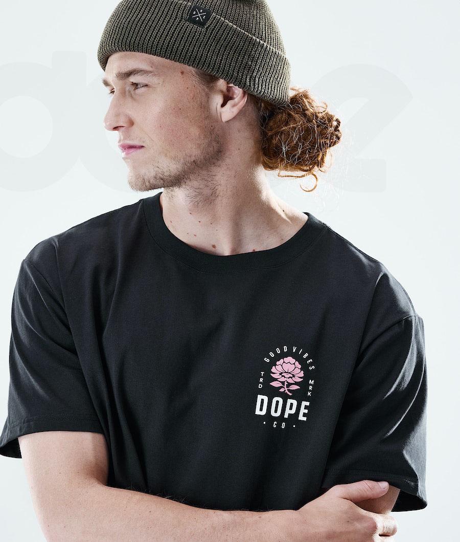 Dope Daily Rose T-shirts Heren Zwart | NLOR2985