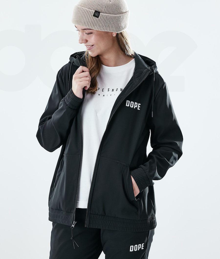 Dope Flight W Full Zip Hoodie Dames Zwart | NLAP3843