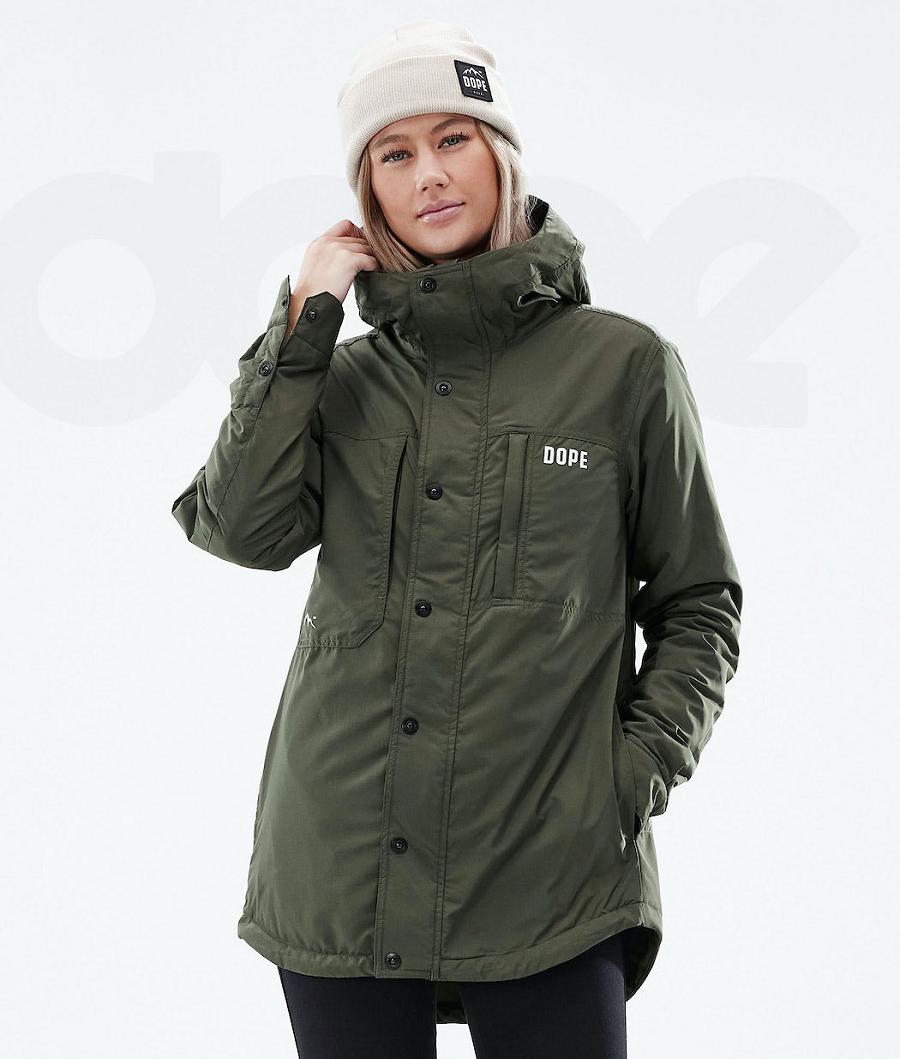 Dope Insulated W Outdoorjassen Dames Olijfgroen Groen | NLPQ3740