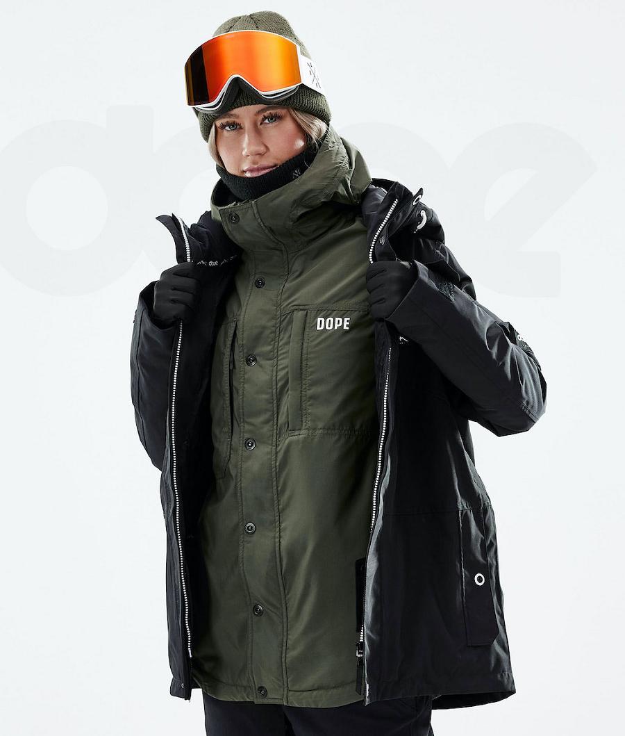 Dope Insulated W Ski-jassen Dames Olijfgroen Groen | NLCE3657