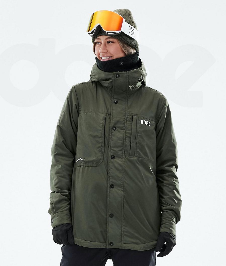 Dope Insulated W Ski-jassen Dames Olijfgroen Groen | NLCE3657