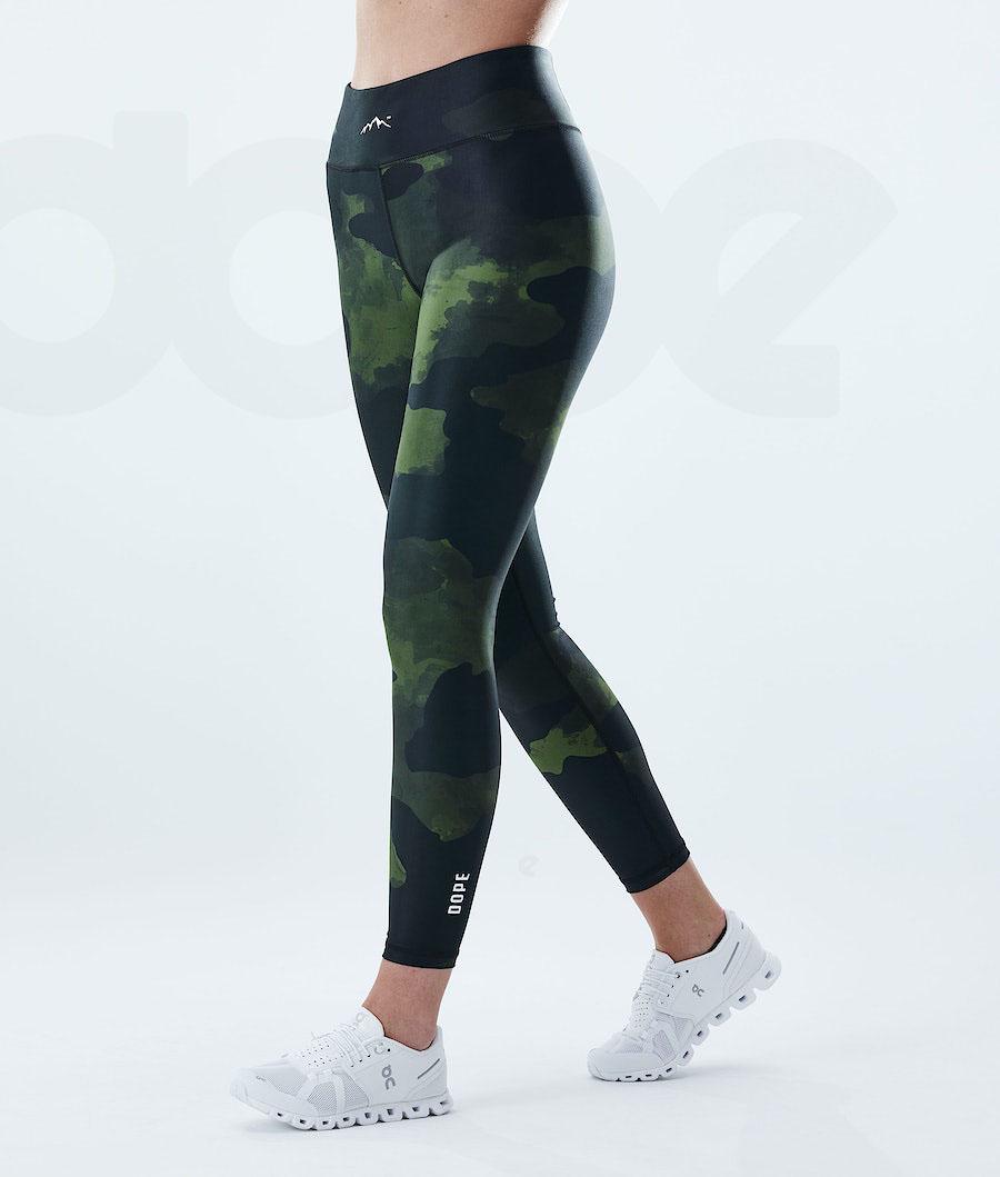 Dope Lofty Leggings Dames Groen Camo | NLHK3793