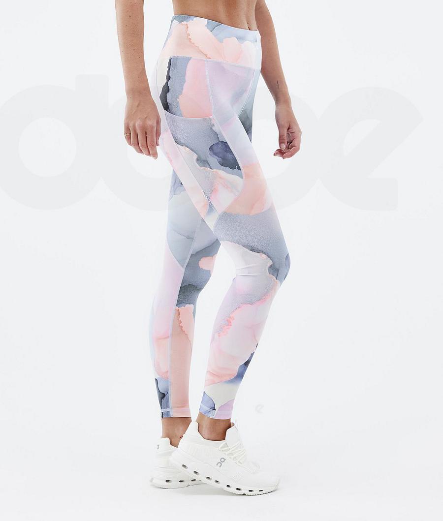 Dope Lofty Tech Blot Leggings Dames Wit | NLTV3804