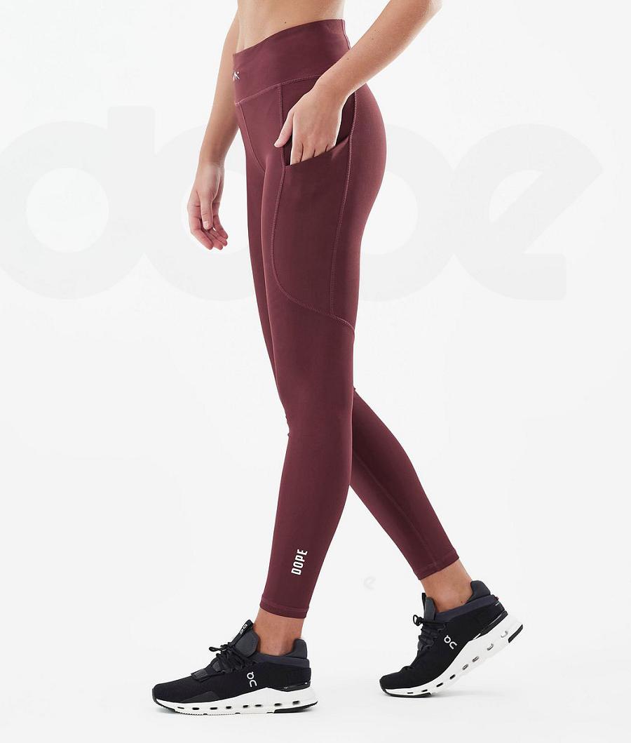 Dope Lofty Tech Burgundy Leggings Dames Bordeaux | NLEX3806