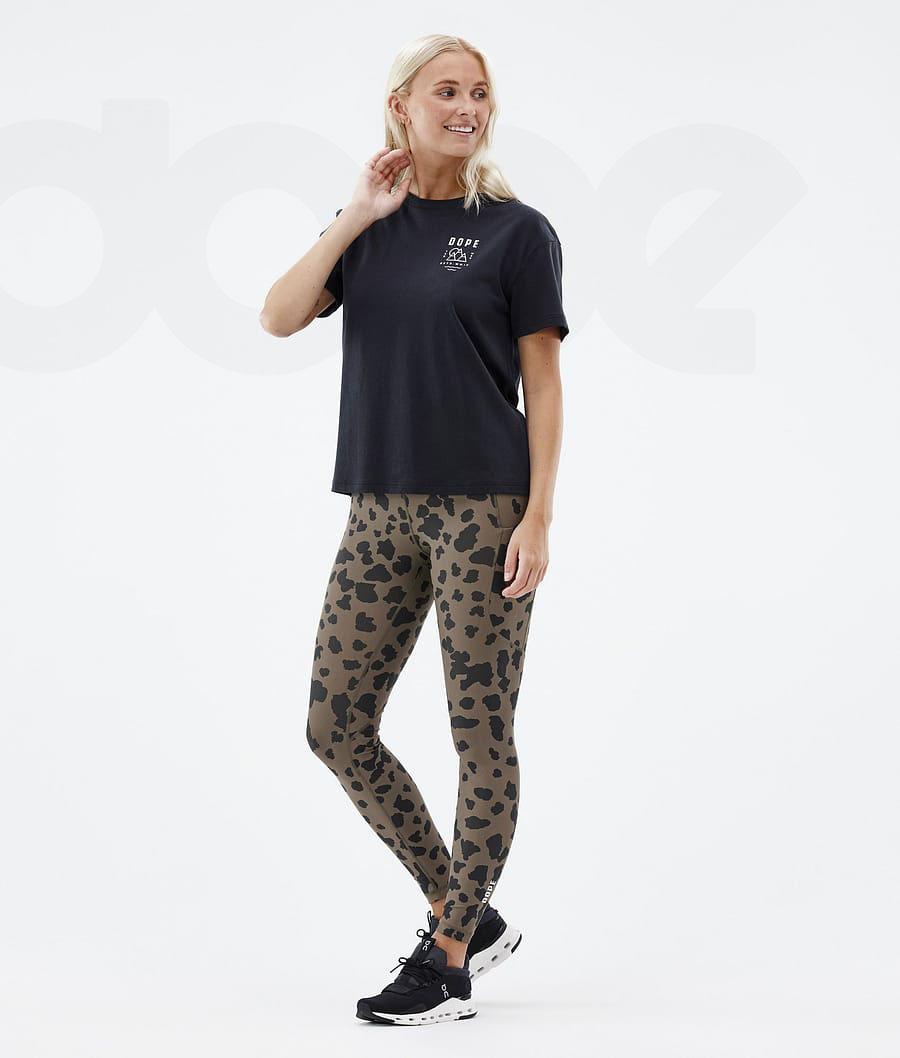 Dope Lofty Tech Dots Leggings Dames Bruin | NLMA3809