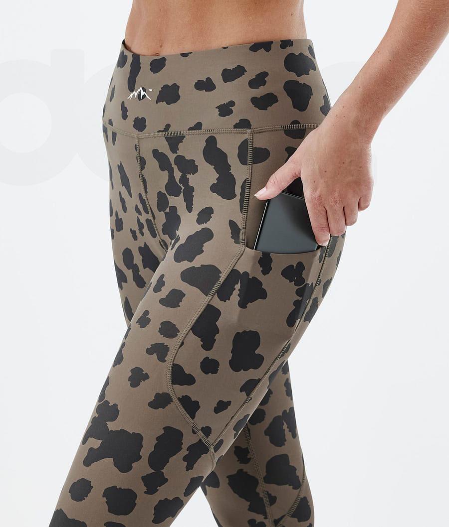 Dope Lofty Tech Dots Leggings Dames Bruin | NLMA3809