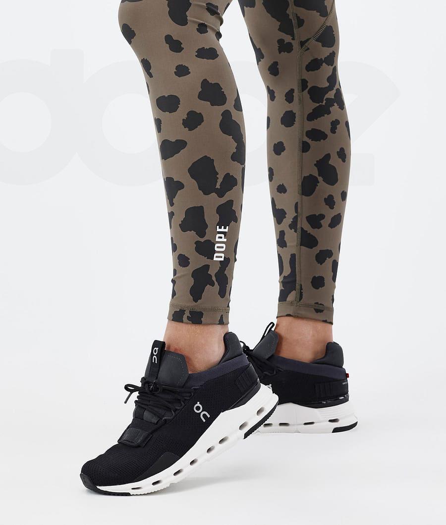 Dope Lofty Tech Dots Leggings Dames Bruin | NLMA3809