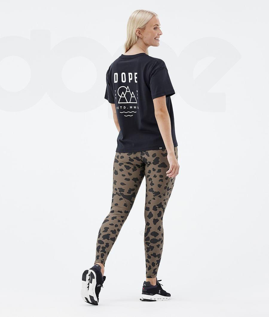 Dope Lofty Tech Dots Leggings Dames Bruin | NLMA3809