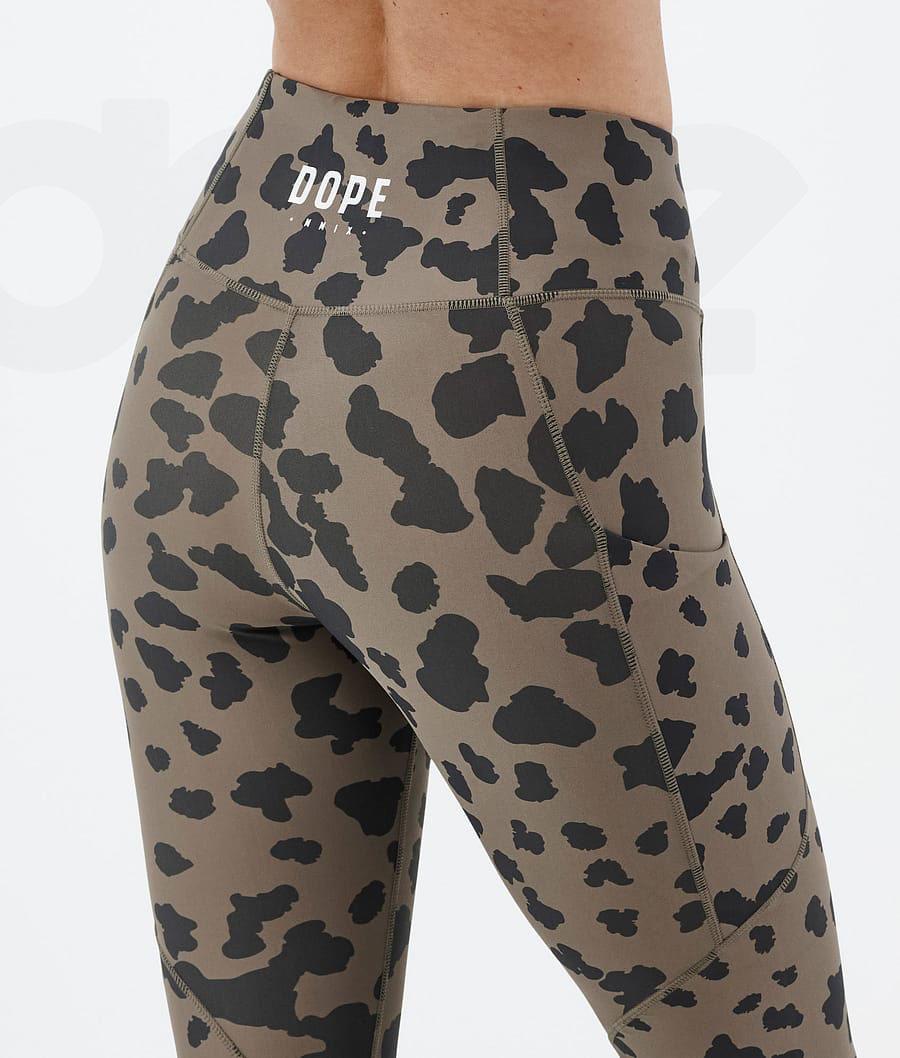 Dope Lofty Tech Dots Leggings Dames Bruin | NLMA3809