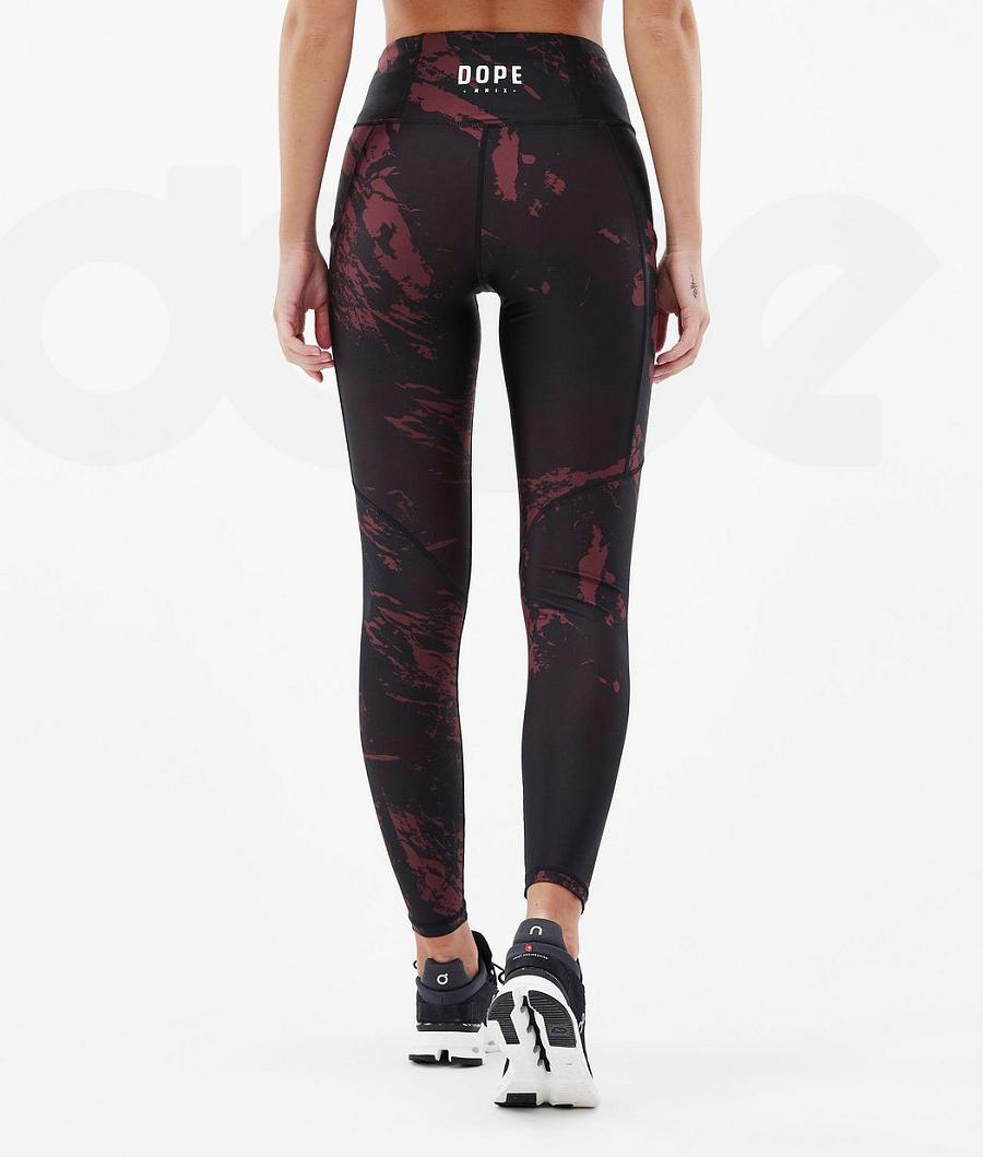 Dope Lofty Tech Paint Leggings Dames Bordeaux | NLNB3810