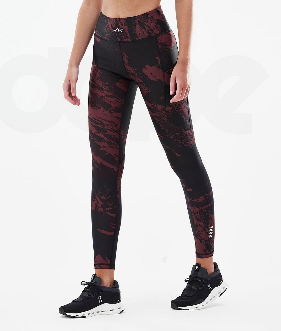 Dope Lofty Tech Paint Leggings Dames Bordeaux | NLNB3810