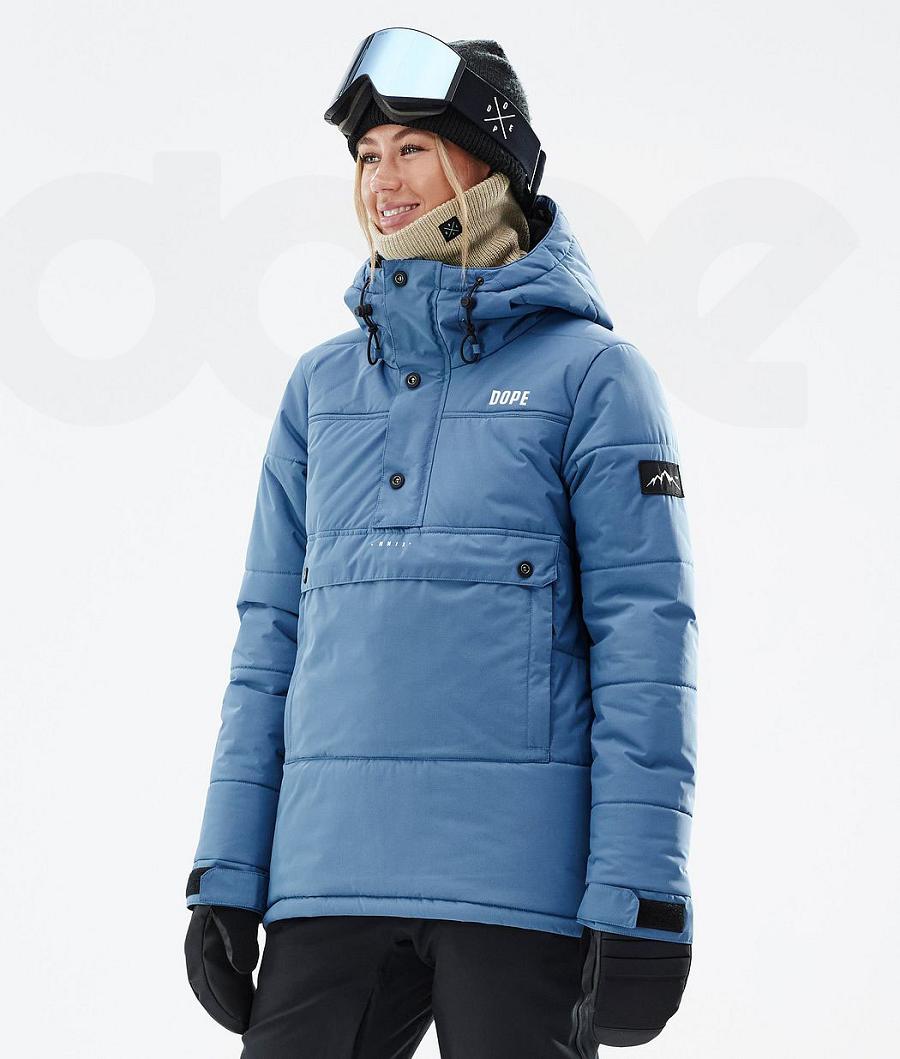 Dope Puffer W Snowboard Jassen Dames Blauw Grijs | NLZG3503