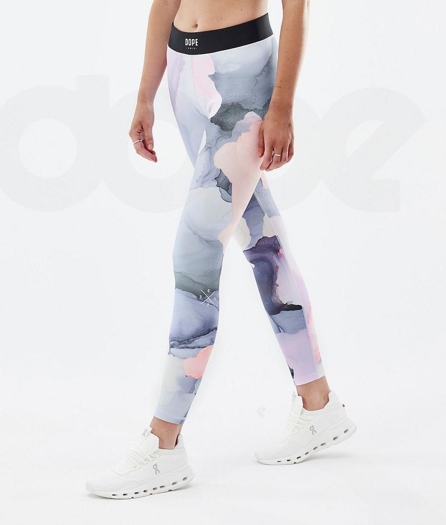 Dope Razor Blot Leggings Dames Roze Gekleurd | NLHK3820