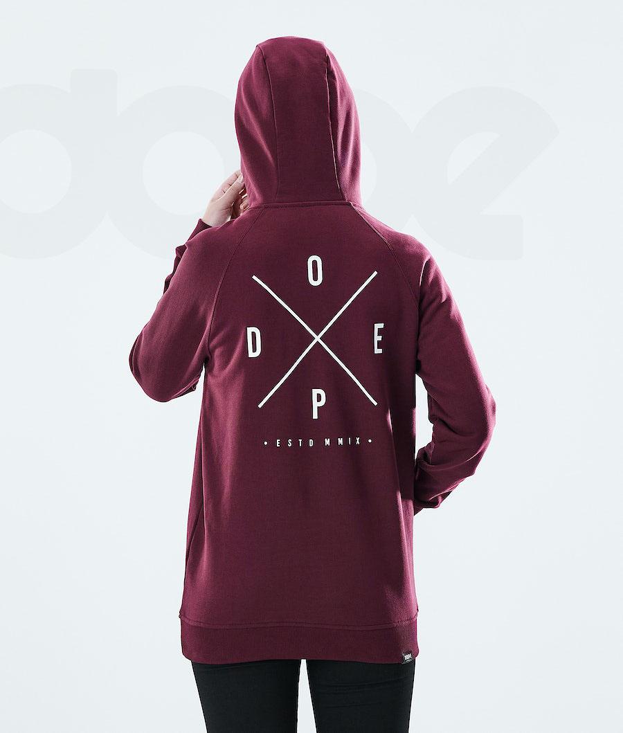 Dope Regular 2X-UP Hoodie Dames Bordeaux | NLGL3846