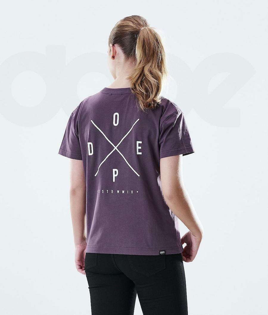 Dope Regular 2X-UP T-shirts Dames Paars | NLNB3758