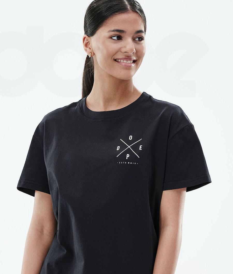 Dope Regular 2X-UP T-shirts Dames Zwart | NLCE3761