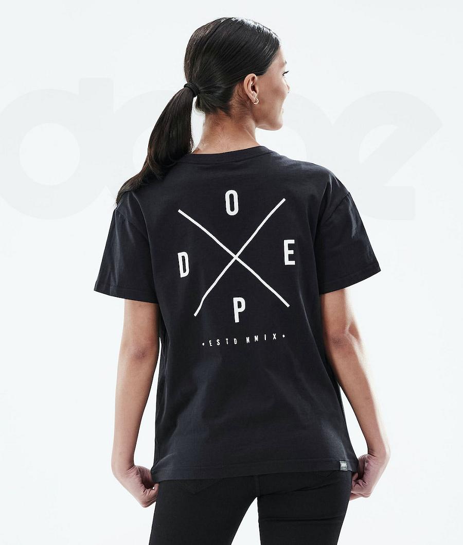 Dope Regular 2X-UP T-shirts Dames Zwart | NLCE3761