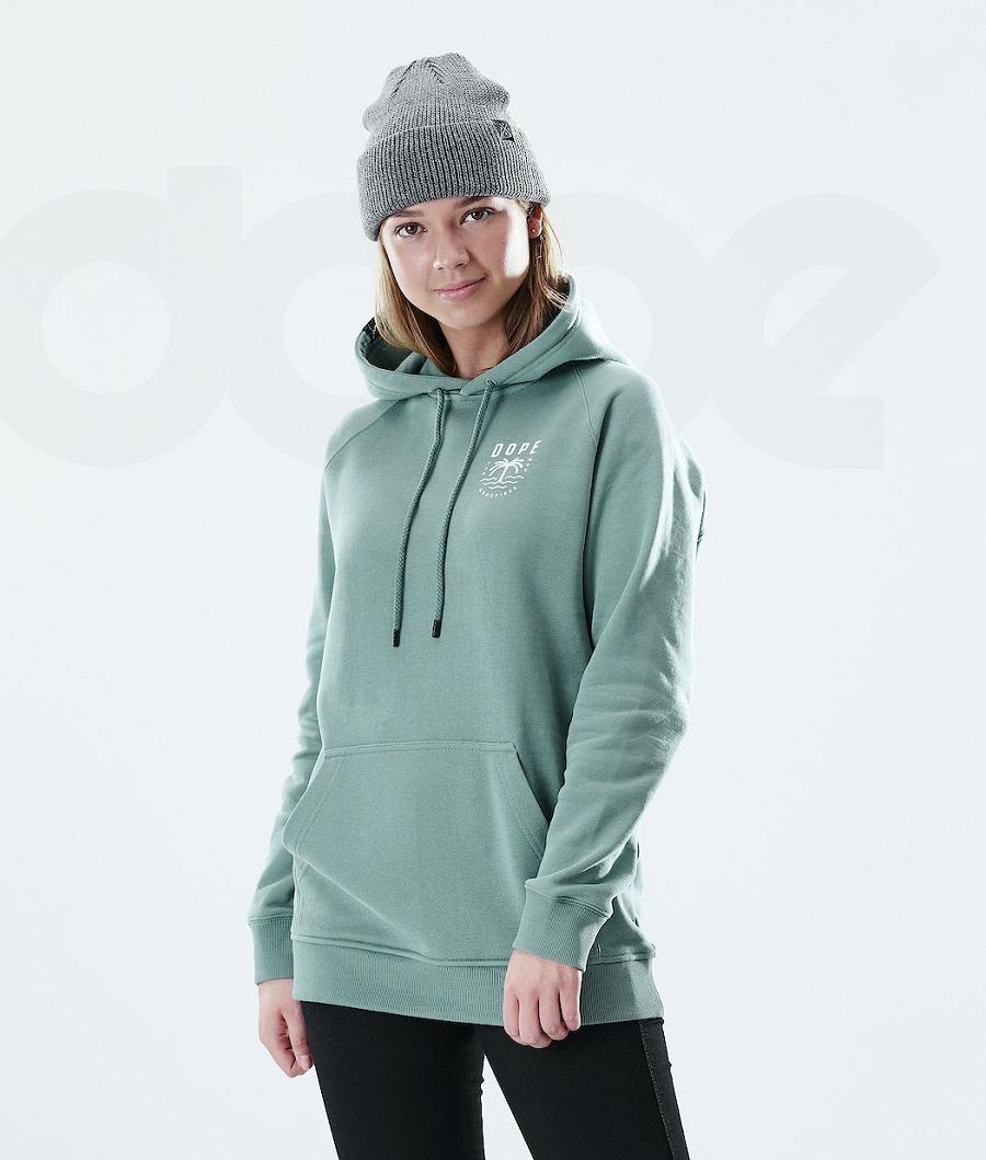 Dope Regular Palm Hoodie Dames Groen | NLOR3852