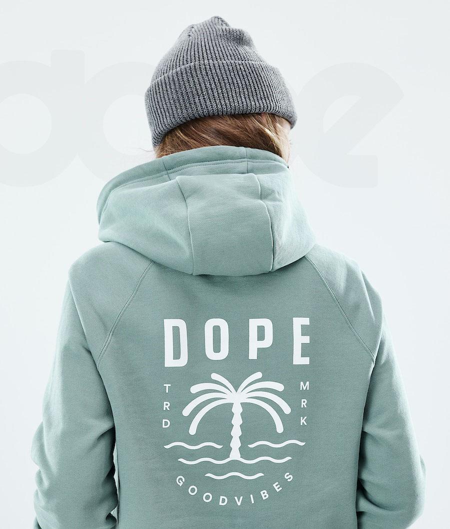 Dope Regular Palm Hoodie Dames Groen | NLOR3852