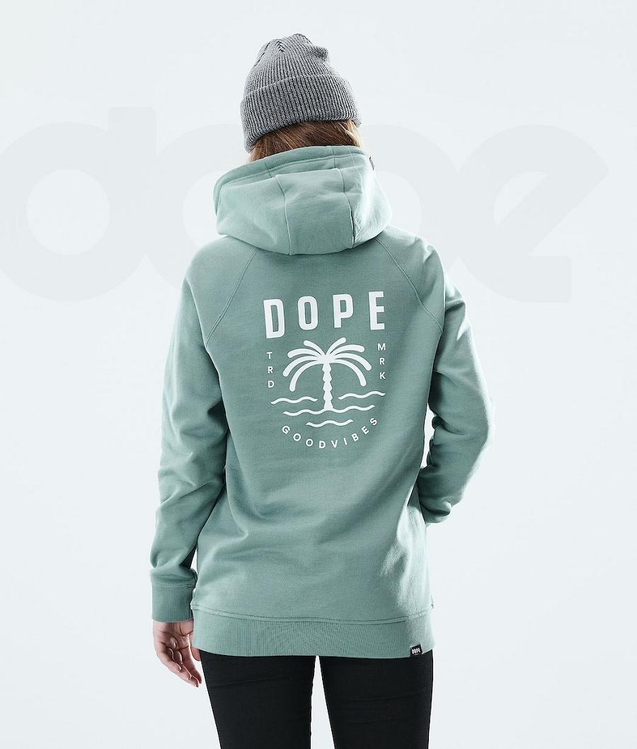 Dope Regular Palm Hoodie Dames Groen | NLOR3852