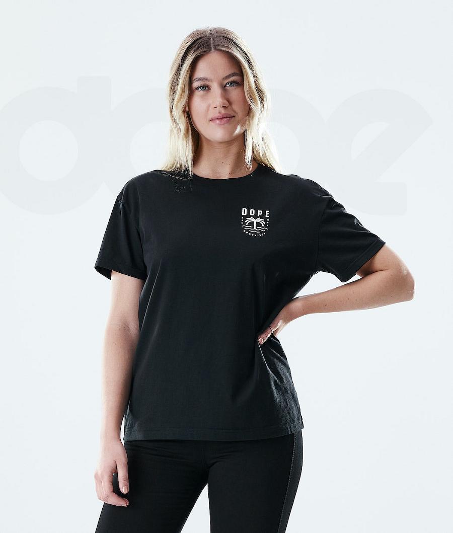 Dope Regular Palm T-shirts Dames Zwart | NLJJ3766