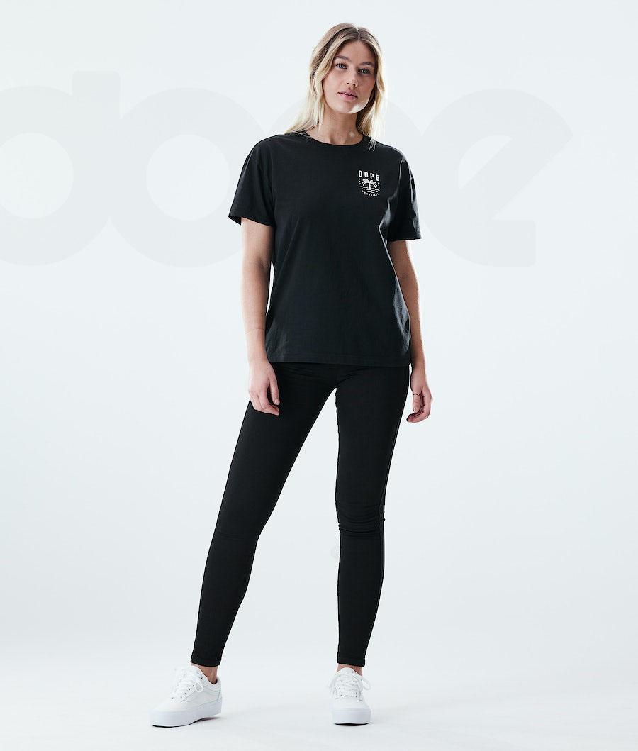 Dope Regular Palm T-shirts Dames Zwart | NLJJ3766