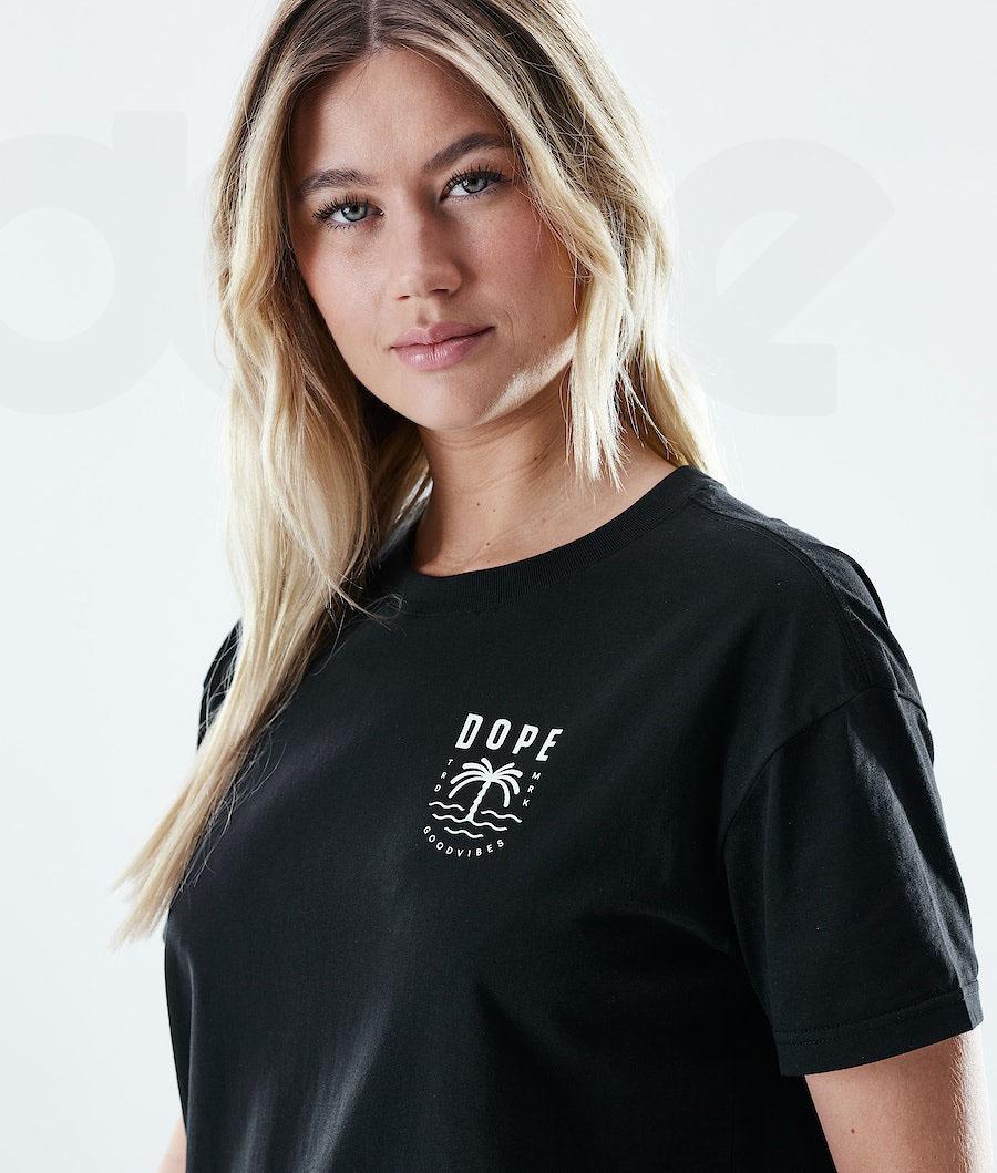 Dope Regular Palm T-shirts Dames Zwart | NLJJ3766