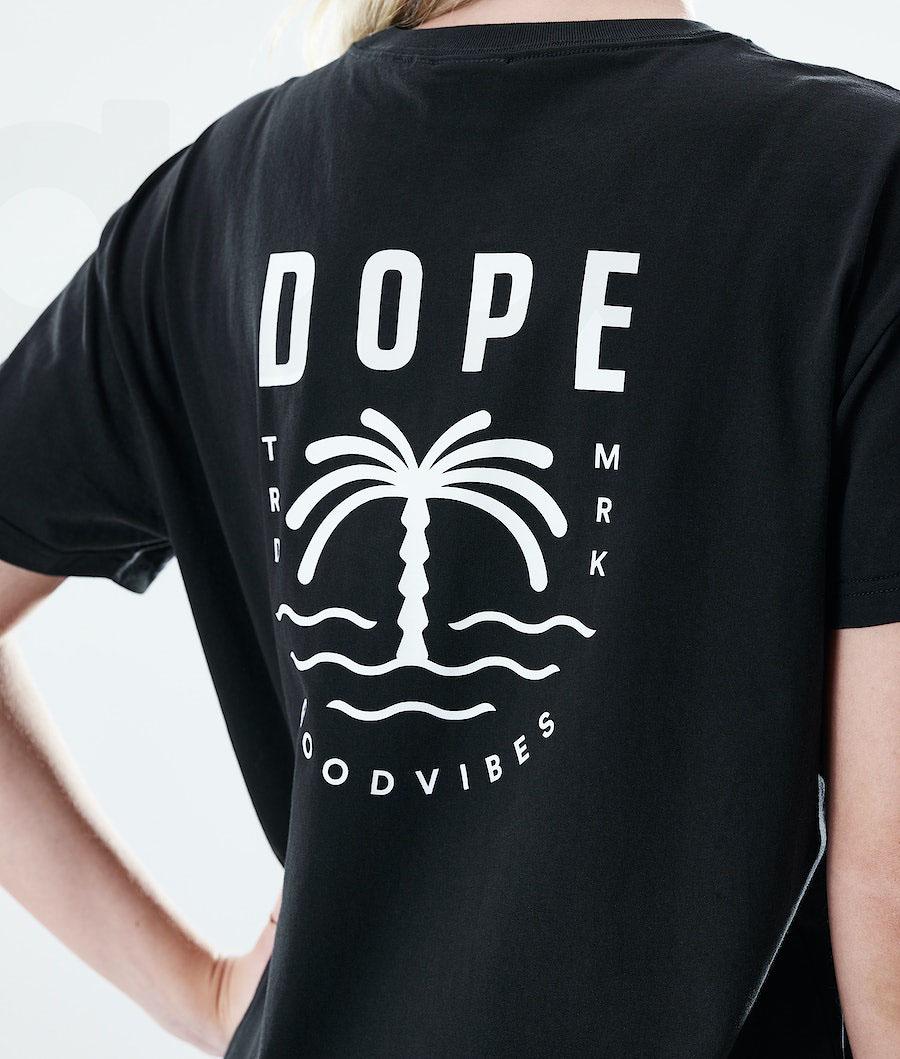 Dope Regular Palm T-shirts Dames Zwart | NLJJ3766