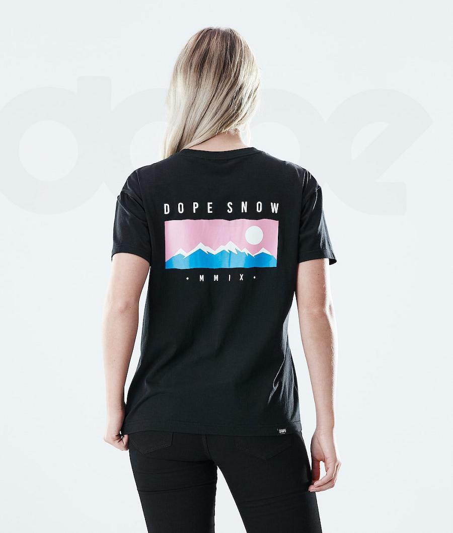 Dope Regular Range T-shirts Dames Zwart | NLHK3768